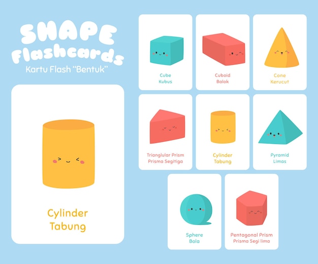 conjunto de flashcards de três dimensões para crianças