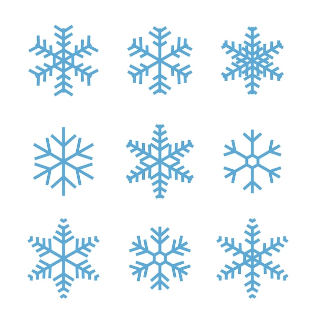 Conjunto de flocos de neve ornamentais