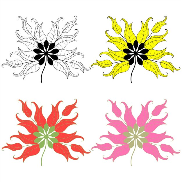 Vetor conjunto de flores elemento vetor de flores vetor de flor para bordado design