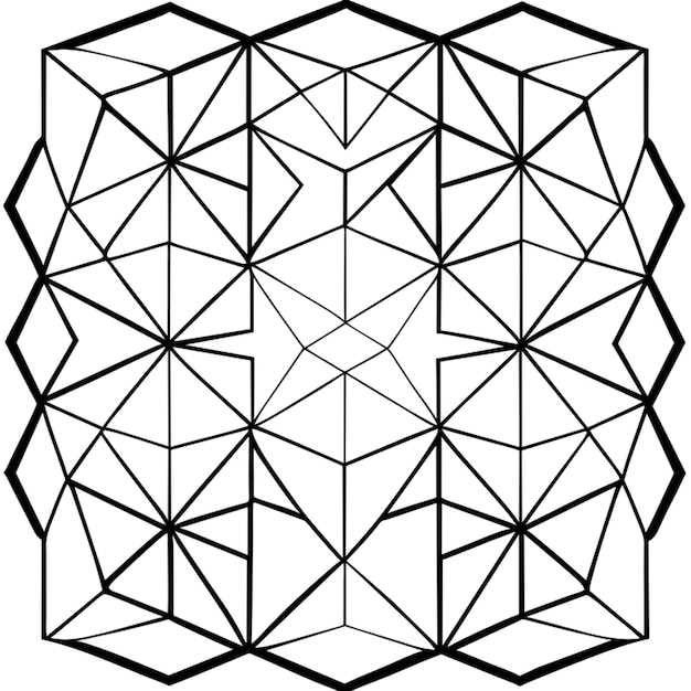 Vetor conjunto de formas complexas simétricas de padrões geométricos sem costura desenho hexagonal geométrico abstrato