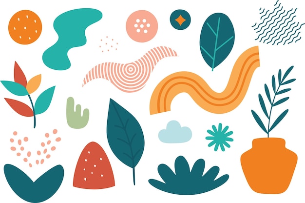 Conjunto de formas de doodle abstratas