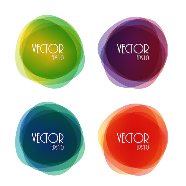 Conjunto de formas vetoriais coloridas de círculo redondo