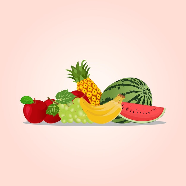 Conjunto de frutas coleção de frutas