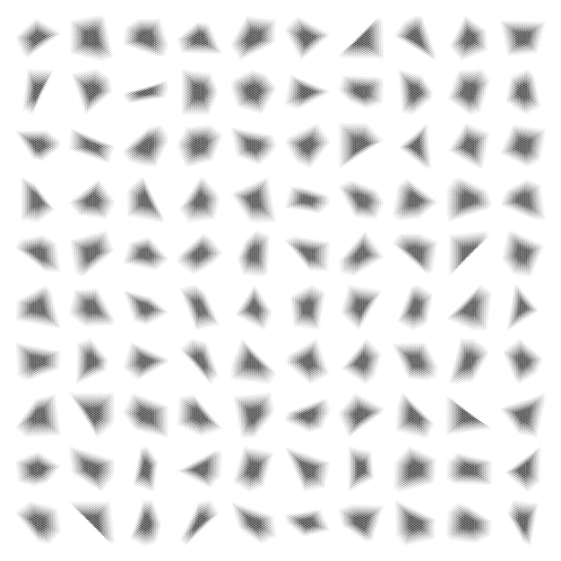 Conjunto de fundo abstrato em meio-tom em forma de triângulo 100