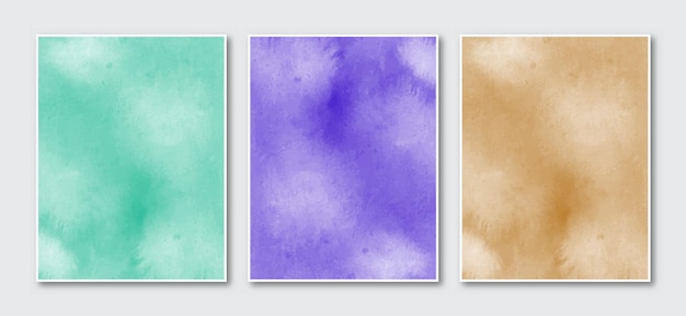 Conjunto de fundo aquarela abstrato criativo minimalista pintado à mão