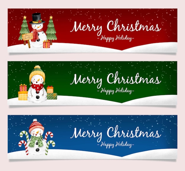 Conjunto de fundo de banner de natal