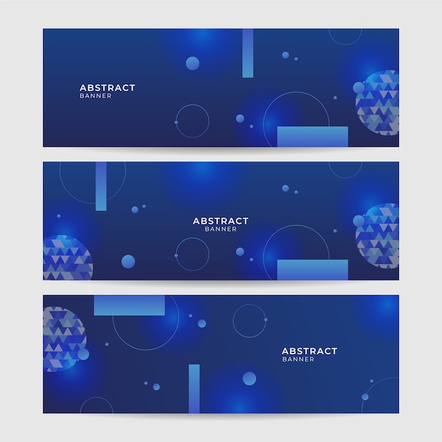 Vetor conjunto de fundo de design de banner abstrato azul geométrico de memphis moderno fundo de banner azul fundo de textura de listras de luz azuis geométricas