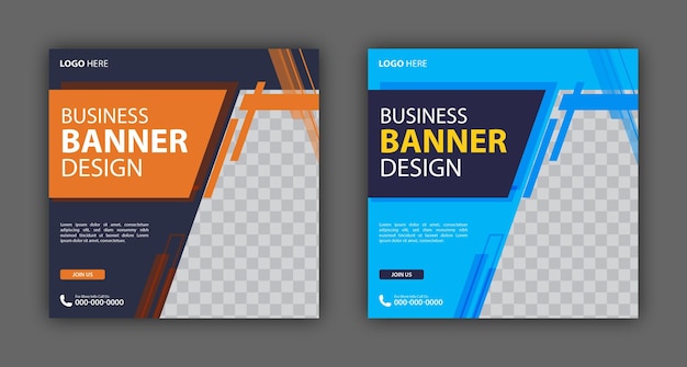 Vetor conjunto de fundo de modelo de design de banner web quadrado editável adequado para mídias sociais