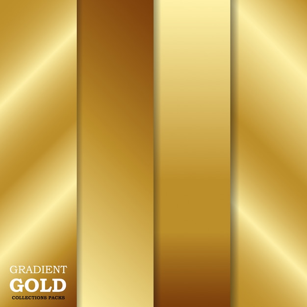 Vetor conjunto de fundo gradiente ouro