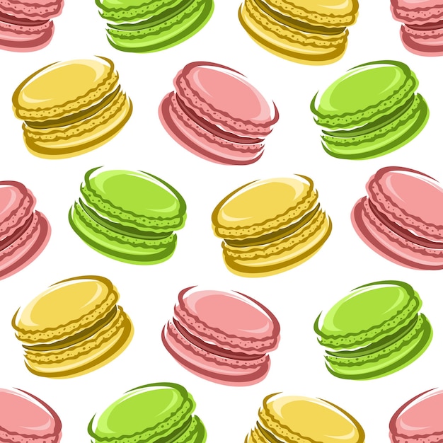 Conjunto de fundo padrão de macaroon ícone de coleção vetor de macaroon