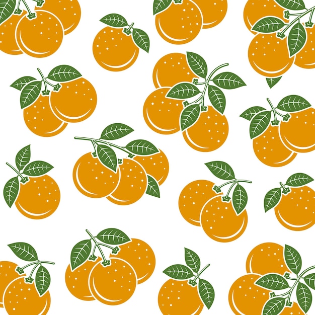 Conjunto de fundo padrão laranjas ícones de coleção laranja