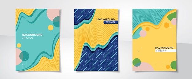 Conjunto de fundos de capa de livro de design criativo abstrato colorido proporção a4