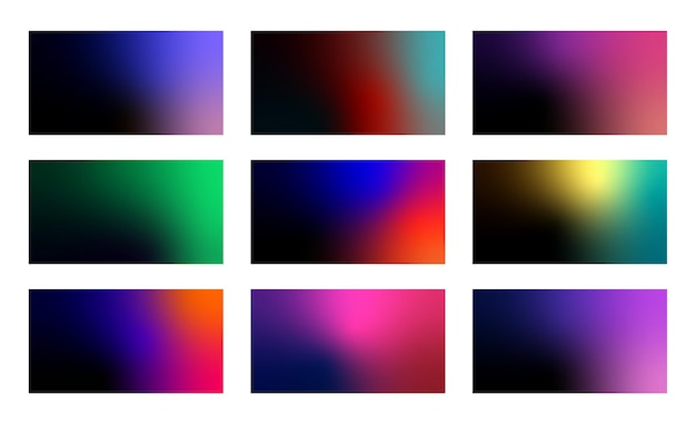 Conjunto de fundos gradientes escuros abstratos. cenários mínimos modernos.