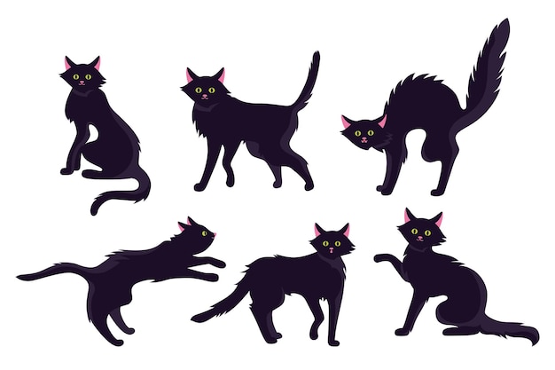 Jogo Da Sombra Com Gato Preto Ilustração do Vetor - Ilustração de  halloween, gatos: 101004711