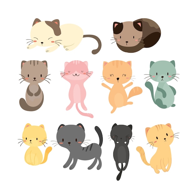 Um Conjunto De Gatinhos Fofos. Coleção Com Jogos E Atividades Diversas De  Gatos Ilustração do Vetor - Ilustração de atividades, liso: 224070520