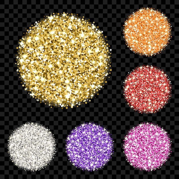 Conjunto de glitter colorido