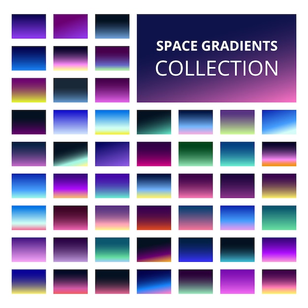 Vetor conjunto de gradientes de espaço colorido