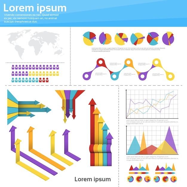 Conjunto de gráficos finanças diagrama infográfico ícone