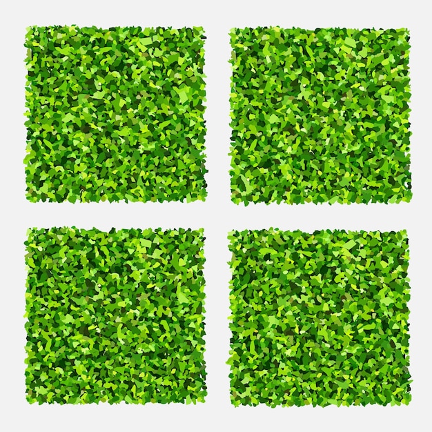 Conjunto de grama verde padrão de gramado verde realista e textura para fundo