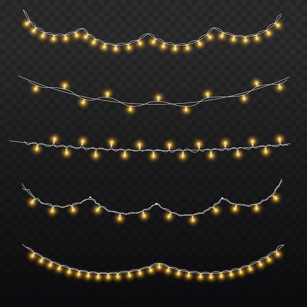 Conjunto de guirlanda brilhante de natal dourado lâmpada de néon luz de festa de ano novo decoração de luzes de natal