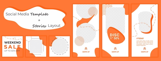 Conjunto de histórias ig e modelos de quadro de postagem Banners quadrados editáveis na moda para histórias e postagens de redes sociais ilustração vetorial Fundos de design para promoção de mídia social