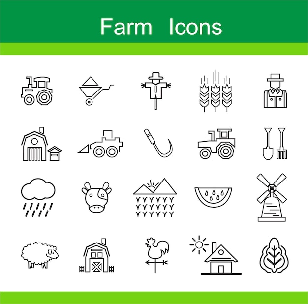 Conjunto de ícones agrícolas