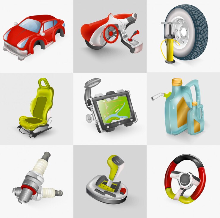 Vetor conjunto de ícones de acessórios de carro ilustração