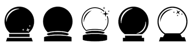 Conjunto de ícones de bola de cristal
