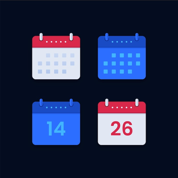 Conjunto de ícones de calendário