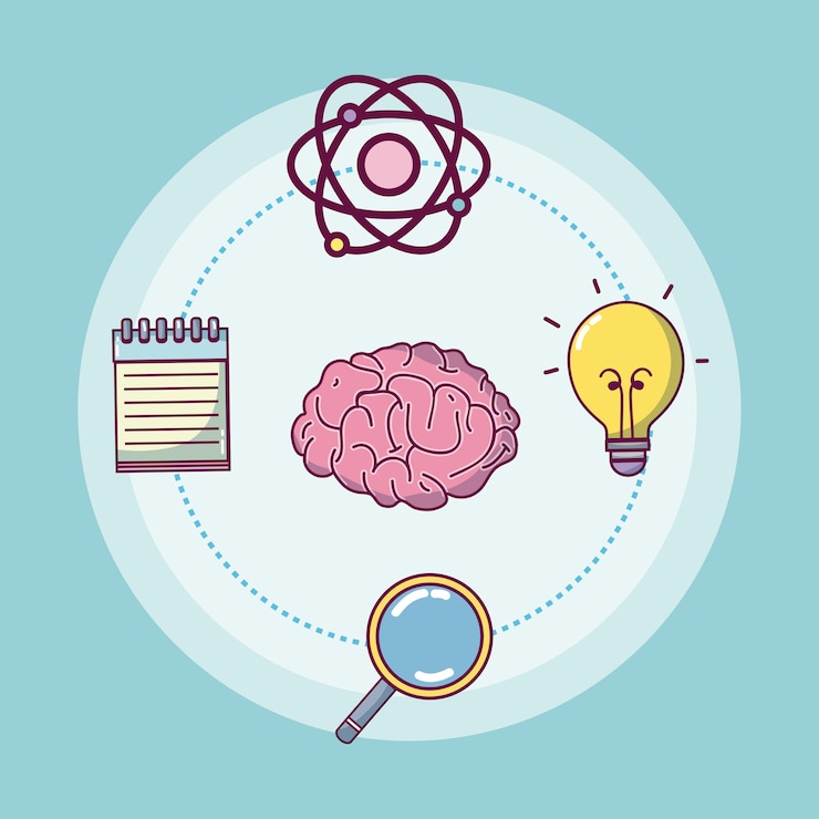 Vetor conjunto de ícones de cérebro e intelligente