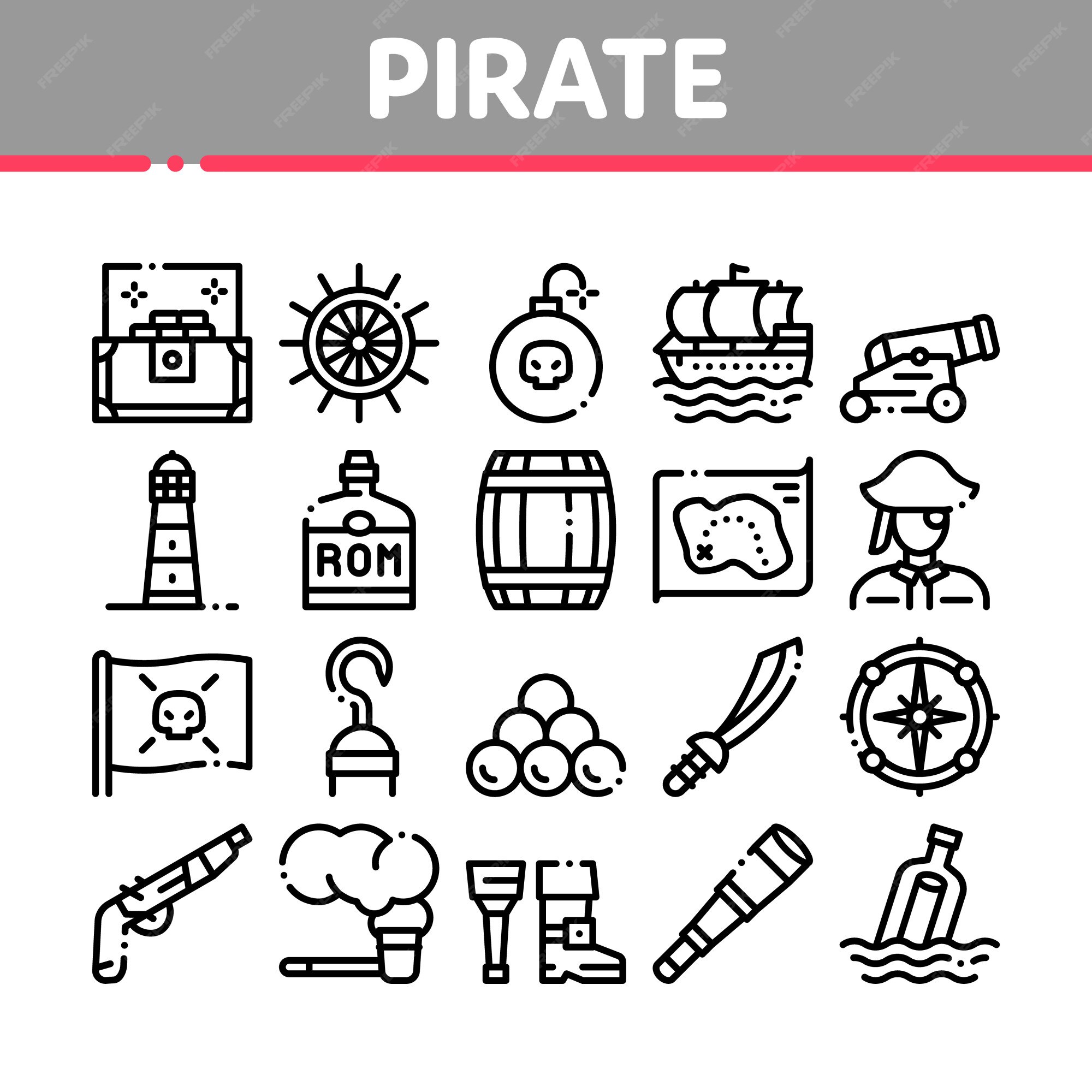 Vetores de Conjunto De Elementos De Jogo Pirata Piratas Masculinas Canhão  Navio Ilustração De Vetores Ativos De Interface Do Usuário Para Aplicativos  Móveis Ou Jogos De Vídeo Sobre Um Fundo Branco e