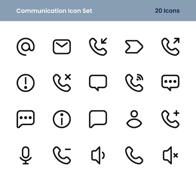 Vetor conjunto de ícones de comunicação