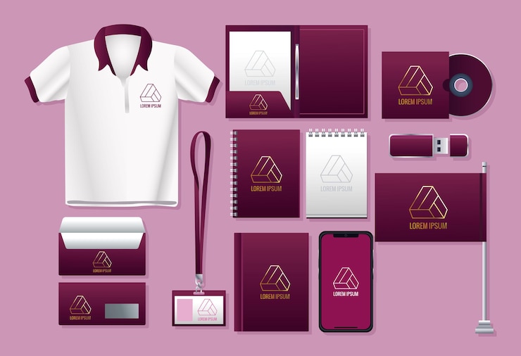 Vetor conjunto de ícones de conjunto de marcas em ilustração de fundo rosa