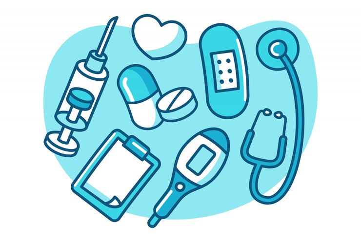 Vetor conjunto de ícones de desenhos animados de médico