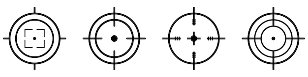 Vetor conjunto de ícones de destino de targe