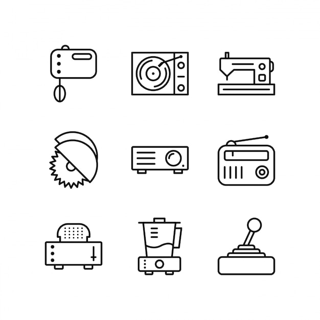 Conjunto de ícones de dispositivos eletrônicos para uso pessoal e comercial