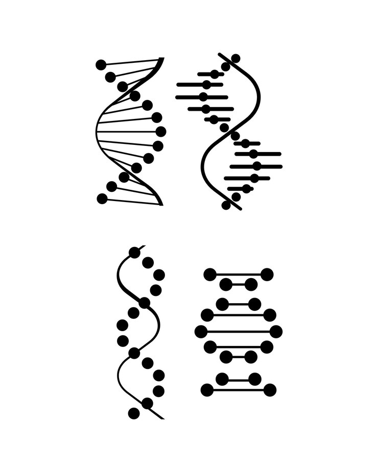 Vetor conjunto de ícones de dna