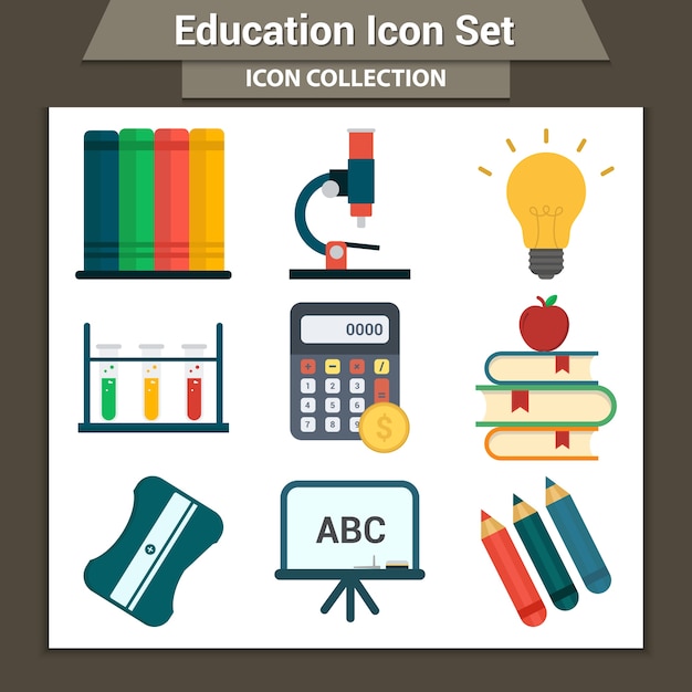 Conjunto de ícones de educação.