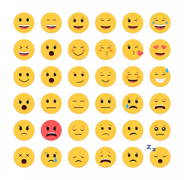 Conjunto de ícones de emoticon. smileys