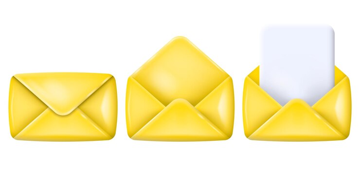 Vetor conjunto de ícones de envelope de correio 3d ilustração vetorial