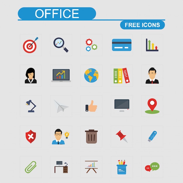 Conjunto de ícones de escritório vector