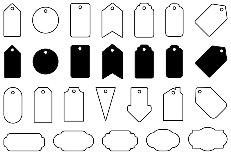 Vetor conjunto de ícones de etiqueta de preço grande coleção de rótulos ilustração vetorial plana