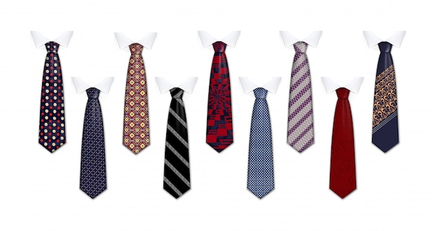 Conjunto de ícones de fato de gravata