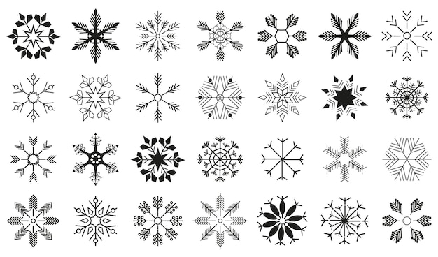 Conjunto de ícones de flocos de neve Ícones de Flocos de Neve para o Natal