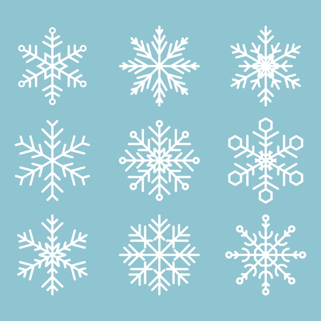 conjunto de ícones de flocos de neve