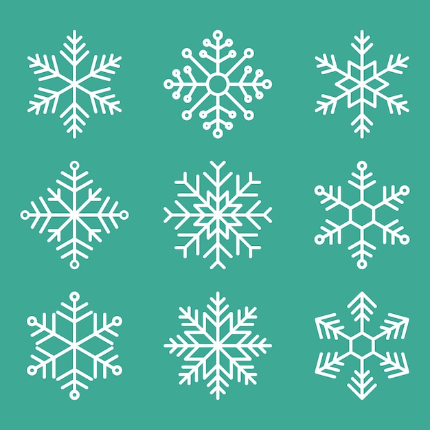 conjunto de ícones de flocos de neve
