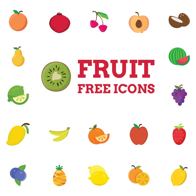 Conjunto de ícones de frutas vector