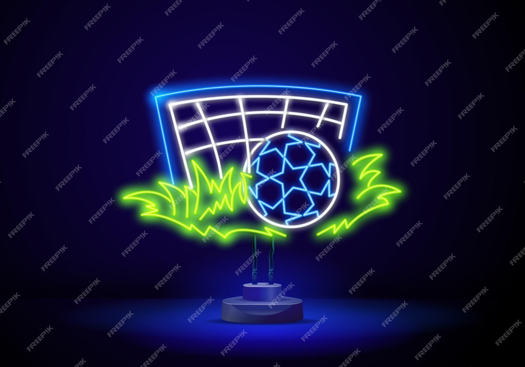 vetor de sinal de néon de futebol ao vivo. Néon do logotipo do futebol ao  vivo