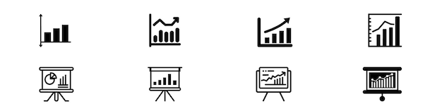 Conjunto de ícones de gráfico de negócios