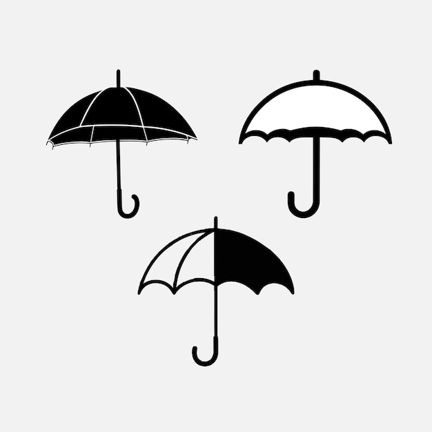Conjunto de ícones de guarda-chuva
